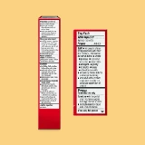 Two sides of a red medication box display drug facts for hydrocortisone anti-itch cream. Text details active ingredients, uses, directions, and warnings.