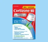 Devant de l'emballage de Cortizone-10® Aloès apaisant applicateur soulagement-facile.