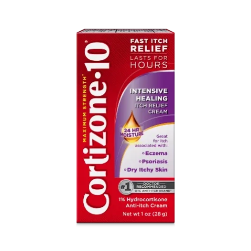 Cortizone-10 Maximum Strength Intensive Healing Itch Relief Cream 1 oz product package