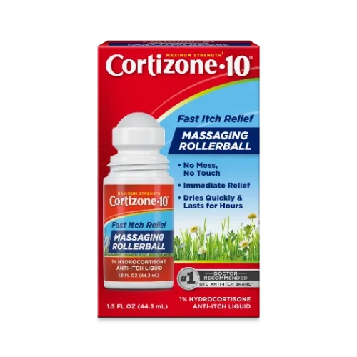 Cortizone-10 Maximum Strength Fast Itch Relief Massaging Rollerball 1.5 oz product package