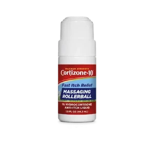Cortizone-10 hydrocortisone anti-itch rollerball for fast itch relief with a massaging rollerball applicator, 1.5 fl oz