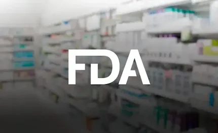 A pharmacy alley and the FDA logo.