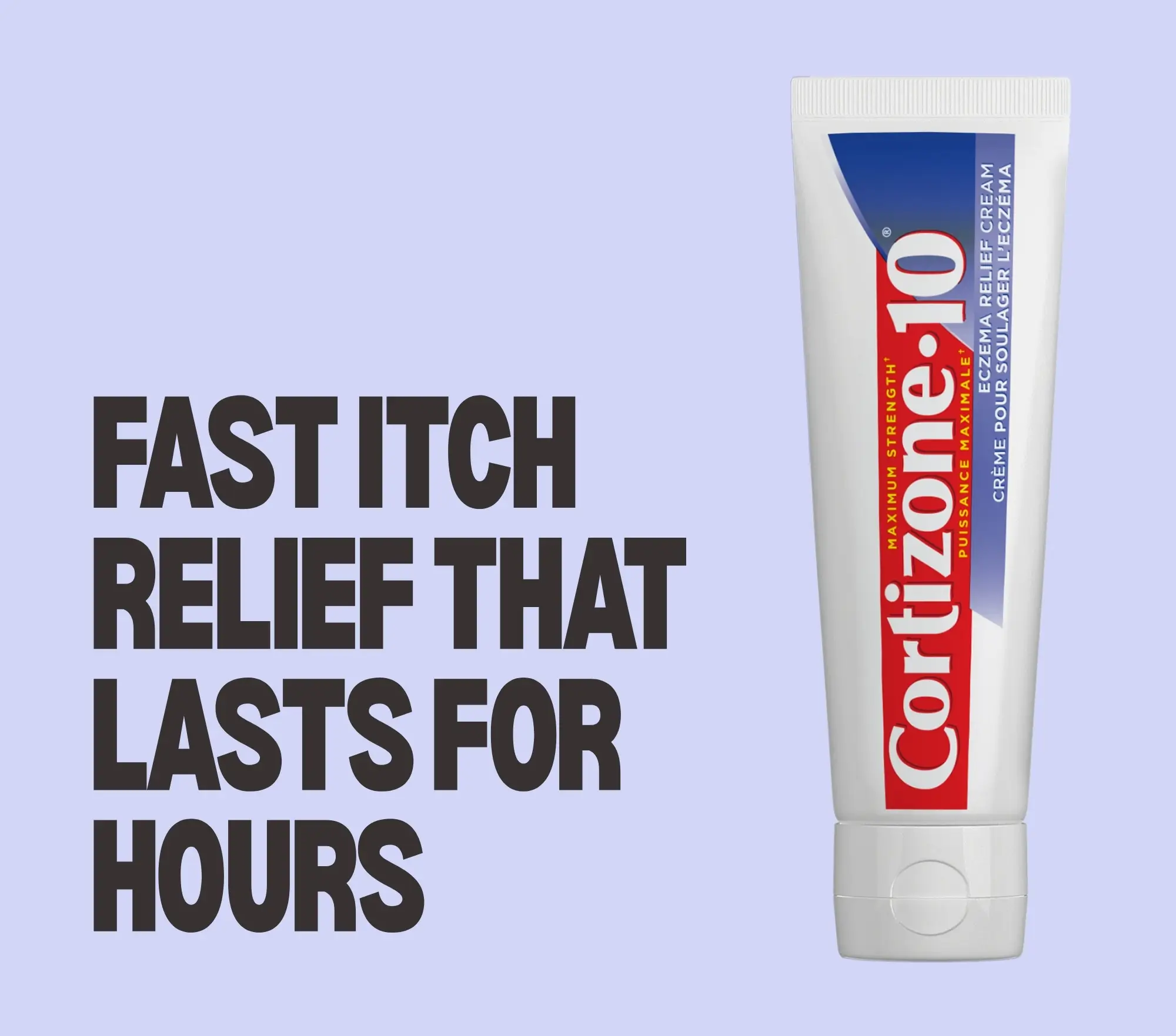 Cortizone-10 Eczema Relief Cream provides fast itch relief that lasts for hours.