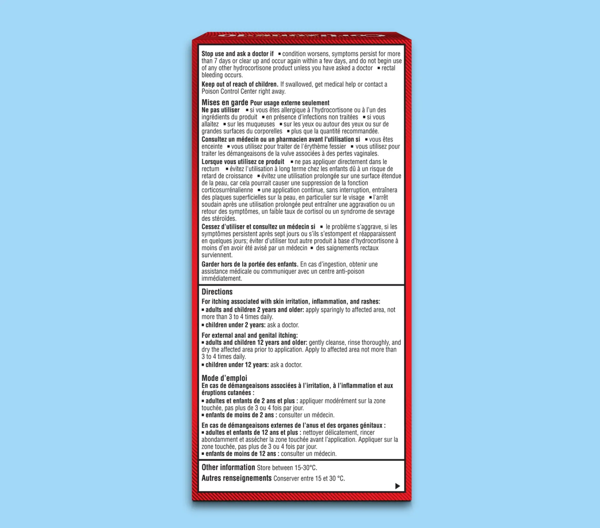 Back of pack of Cortizone-10 Soothing Aloe Itch Relief Cream.