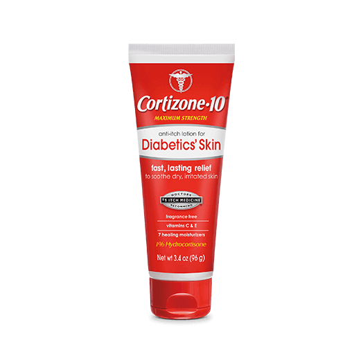 Front of Cortizone-10® Lotion for Diabetics' Skin Maximum Strength 1% Hydrocortisone With Vitamins C & E tube